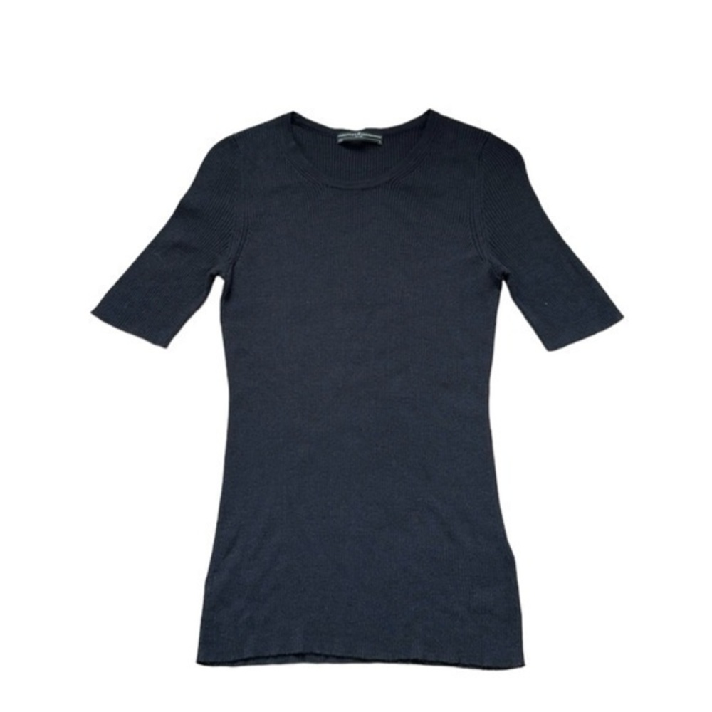 Peruvian Connection Pima Cotton & Modal Rib 3/4 Sleeve‎ Black Shirt
